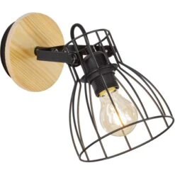 Fischer & Honsel Wandleuchte Die 1x E27 Max. 40 W Schwarz-Holz FSC®