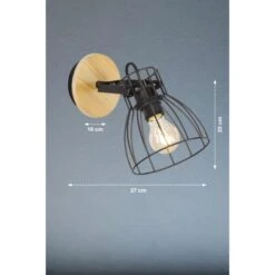 Fischer & Honsel Wandleuchte Die 1x E27 Max. 40 W Schwarz-Holz FSC® -Globo Deutschland Verkaufsgeschäft 890266 1546 4