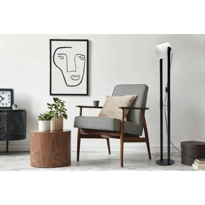 Eglo Stehleuchte Hornwood Schwarz-Weiß E27 3 Eglo Stehleuchte Hornwood Schwarz-Weiß E27 – Bild 3