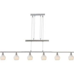 Globo LED-Pendelleuchte Olli 6-flammig Nickel Matt 900 X 98 X 1600 Mm -Globo Deutschland Verkaufsgeschäft 9007371408115 3749 S 01