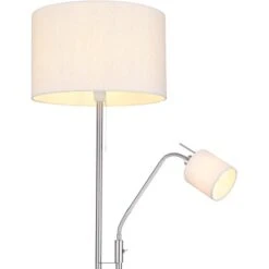 Globo Stehlampe Ava 2-flammig Nickel Matt 400 X 1750 Mm -Globo Deutschland Verkaufsgeschäft 9007371414888 3749 CU 01