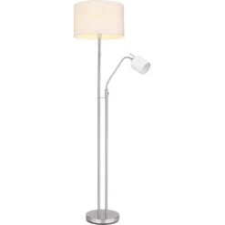 Globo Stehlampe Ava 2-flammig Nickel Matt 400 X 1750 Mm -Globo Deutschland Verkaufsgeschäft 9007371414888 3749 S 03