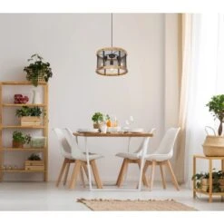 Globo Pendelleuchte Jeanie 3-flammig Schwarz Matt 400 X 1200 Mm