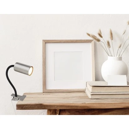 Globo Klemmstrahler Robby 1-flammig Nickel Matt 290 X 100 X 415 Mm 1 Globo Klemmstrahler Robby 1-flammig Nickel Matt 290 X 100 X 415 Mm