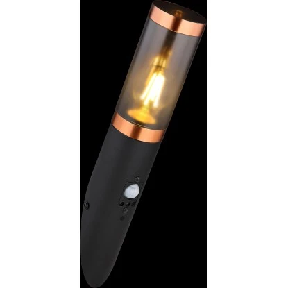 Globo Außenleuchte Mit Bewegungsmelder Boston 1-flg. Schwarz-Rauchfarb. 7,6x41cm 4 Globo Außenleuchte Mit Bewegungsmelder Boston 1-flg. Schwarz-Rauchfarb. 7,6x41cm – Bild 4