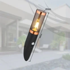 Globo Außenleuchte Mit Bewegungsmelder Boston 1-flg. Schwarz-Rauchfarb. 7,6x41cm 21 Globo Außenleuchte Mit Bewegungsmelder Boston 1-flg. Schwarz-Rauchfarb. 7,6x41cm -Globo Deutschland Verkaufsgeschäft 9007371433926 3749 S 09