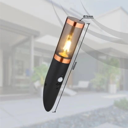 Globo Außenleuchte Mit Bewegungsmelder Boston 1-flg. Schwarz-Rauchfarb. 7,6x41cm 11 Globo Außenleuchte Mit Bewegungsmelder Boston 1-flg. Schwarz-Rauchfarb. 7,6x41cm – Bild 11