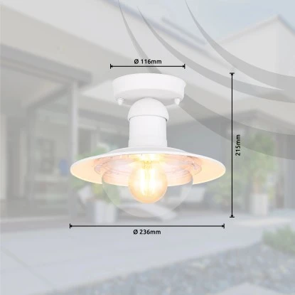 Globo Außenleuchte Linda 1-flammig Weiß 236 X 215 Mm 8 Globo Außenleuchte Linda 1-flammig Weiß 236 X 215 Mm – Bild 8