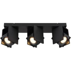 Globo Strahler Rory 3-flammig Schwarz Matt 434 X 84 X 157 Mm -Globo Deutschland Verkaufsgeschäft 9007371436804 3749 S 03