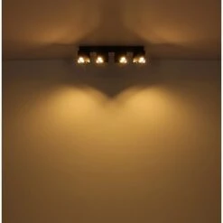 Globo Strahler Rory 3-flammig Schwarz Matt 434 X 84 X 157 Mm -Globo Deutschland Verkaufsgeschäft 9007371436804 3749 S 05