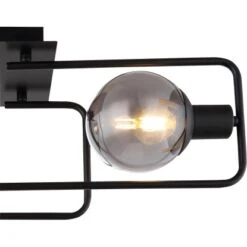 Globo Deckenleuchte Blama 2-flammig Schwarz Matt-Rauchfarben 610 X 230 X 190 Mm -Globo Deutschland Verkaufsgeschäft 9007371439409 3749 CU 01
