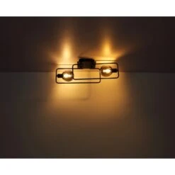 Globo Deckenleuchte Blama 2-flammig Schwarz Matt-Rauchfarben 610 X 230 X 190 Mm -Globo Deutschland Verkaufsgeschäft 9007371439409 3749 S 04