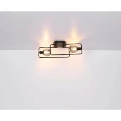 Globo Deckenleuchte Blama 2-flammig Schwarz Matt-Rauchfarben 610 X 230 X 190 Mm -Globo Deutschland Verkaufsgeschäft 9007371439409 3749 S 05