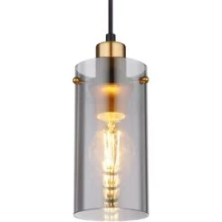 Globo Pendelleuchte Fanni 1-flammig Schwarz Matt-Rauchfarben 100 X 1200 Mm -Globo Deutschland Verkaufsgeschäft 9007371439614 3749 CU 01