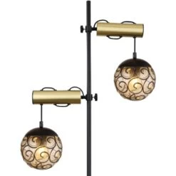 Globo Stehlampe Fitz 2-flammig Schwarz Matt-Gold Rauchfarben 510 X 250 X 1680 Mm 22 Globo Stehlampe Fitz 2-flammig Schwarz Matt-Gold Rauchfarben 510 X 250 X 1680 Mm -Globo Deutschland Verkaufsgeschäft 9007371439850 3749 CU 02
