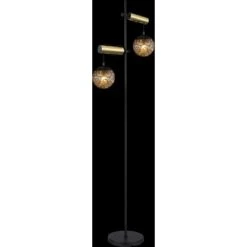 Globo Stehlampe Fitz 2-flammig Schwarz Matt-Gold Rauchfarben 510 X 250 X 1680 Mm 16 Globo Stehlampe Fitz 2-flammig Schwarz Matt-Gold Rauchfarben 510 X 250 X 1680 Mm -Globo Deutschland Verkaufsgeschäft 9007371439850 3749 S 02