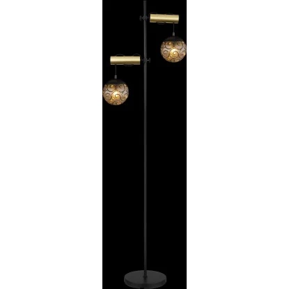 Globo Stehlampe Fitz 2-flammig Schwarz Matt-Gold Rauchfarben 510 X 250 X 1680 Mm 6 Globo Stehlampe Fitz 2-flammig Schwarz Matt-Gold Rauchfarben 510 X 250 X 1680 Mm – Bild 6