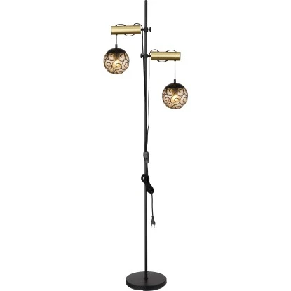Globo Stehlampe Fitz 2-flammig Schwarz Matt-Gold Rauchfarben 510 X 250 X 1680 Mm 7 Globo Stehlampe Fitz 2-flammig Schwarz Matt-Gold Rauchfarben 510 X 250 X 1680 Mm – Bild 7