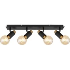 Globo Strahler Matti 4-flammig Schwarz Matt 655 X 80 X 145 Mm -Globo Deutschland Verkaufsgeschäft 9007371439874 3749 S 04