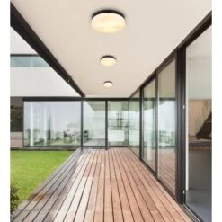 Globo Außenleuchte 3-flammig Schwarz Matt Ø 30 Cm X 6,5 Cm -Globo Deutschland Verkaufsgeschäft 9007371440764 3749 AB 01