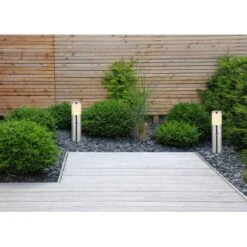 Globo Außenleuchte 1-flacmig Silber Glänzend Ø 14 Cm X 50 Cm -Globo Deutschland Verkaufsgeschäft 9007371441273 3749 AB 01