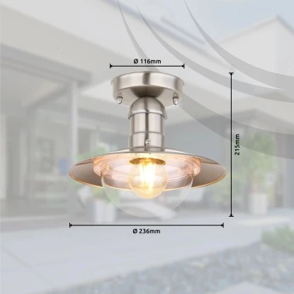 Globo Außenleuchte Linda 1-flammig Edelstahl 236 X 215 Mm 8 Globo Außenleuchte Linda 1-flammig Edelstahl 236 X 215 Mm – Bild 8