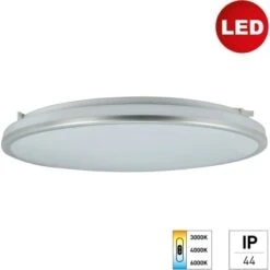 LED-Wand- Und Deckenleuchte IP44 18 W Ø 33,5 Cm Farbwechsel Weiß-Chrom-Matt -Globo Deutschland Verkaufsgeschäft 9008954561555 3696 1