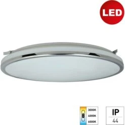 LED-Wand- Und Deckenleuchte IP44 18 W Ø 33,5 Cm Farbwechsel Weiß-Chrom-Glänzend -Globo Deutschland Verkaufsgeschäft 9008954561579 3696 1