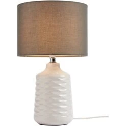 Brilliant Tischleuchte Ilysa Weiß-Grau E14