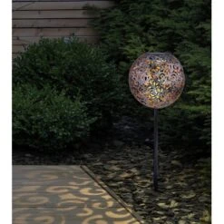 Globo LED-Solaraußenleuchte Kugel Dekogeflecht Silber 54 Cm X 18,5 Cm X 18,5 Cm -Globo Deutschland Verkaufsgeschäft 934907 3749 5