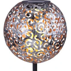 Globo LED-Solaraußenleuchte Kugel Dekogeflecht Silber 54 Cm X 18,5 Cm X 18,5 Cm -Globo Deutschland Verkaufsgeschäft 934907 3749 6