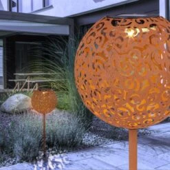 Globo LED-Solaraußenleuchte Kugel Dekogeflecht Rost 54 Cm X 18,5 Cm X 18,5 Cm -Globo Deutschland Verkaufsgeschäft 934909 3749 4