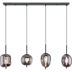 Globo Pendelleuchte Blacky 4-flammig Metall Schwarz Rauchfarben -Globo Deutschland Verkaufsgeschäft 940468 3579 3