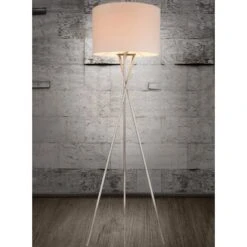 Globo Stehleuchte Gustav Weiß-Nickel Matt