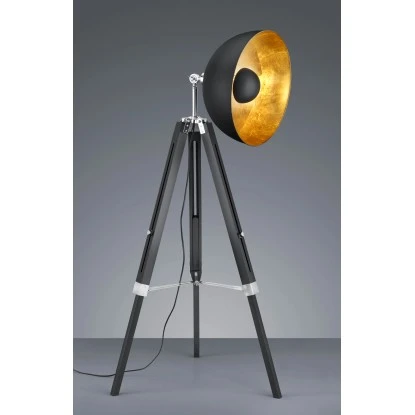 Trio Design-Stehleuchte Dreibein Liege Schwarz 1 Trio Design-Stehleuchte Dreibein Liege Schwarz