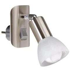 Briloner Steckerspot Fiche Mit Schalter Nickel Matt